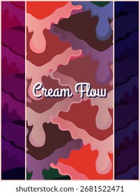 Fundo colorido abstrato com camadas de gradiente suave que se assemelham a sobremesas cremosas e formas derretendo. Design de fluxo líquido psicodélico perfeito para cartazes, folhetos, arte digital e projetos criativos