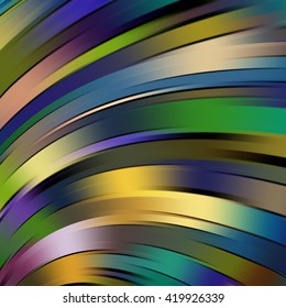 Abstract colorful background with smooth lines. Color waves, pattern, art, technology wallpaper, technology background.  Vector illustration. Green, blue, beige, brown colors. 