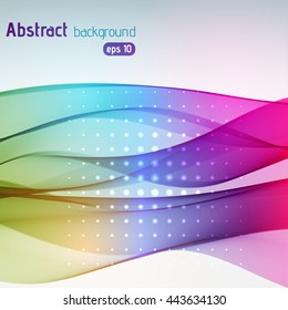 Abstract colorful background with smooth lines. Color waves, pattern, art, technology wallpaper,  backdrop. Vector illustration.