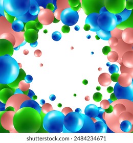 Abstract colorful background with sphere. Photo frame. 