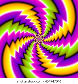 Abstract colorful background with spin illusion