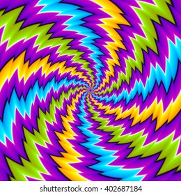 Abstract colorful  background with spirals (spin illusion)