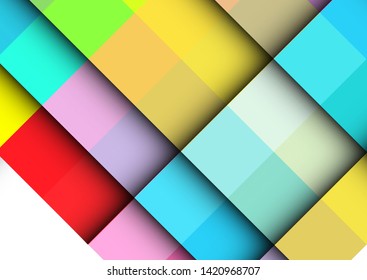 abstract colorful background with square frames. vector geometric.