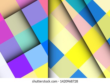 abstract colorful background with square frames. vector geometric.