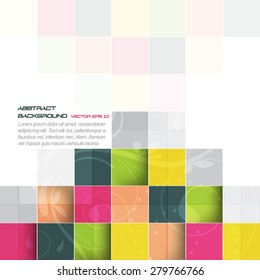 Abstract colorful background with square pattern/vector illustration with space for your content or creative editing