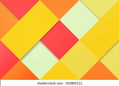 abstract, colorful background with square and triangle frames. vector geometric, fashion wallpaper template. material design backdrop. origami style, vector, business cards layout