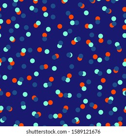 Abstract colorful background stock vector illustration. Trendy color dots vector seamless patten for textile. Colorful confetti vector seamless pattern for wrapping paper.