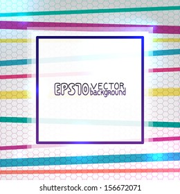 Abstract colorful background with stripes, square
