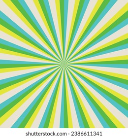 Abstract colorful background with stripes. Sun burst background Geometric abstract design. Risograph effect. Simply ray decoration Vector illustration