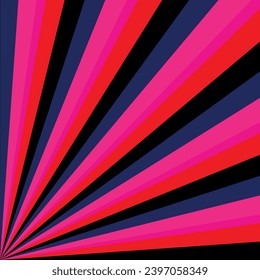 Abstract colorful background with stripes. Sun burst background Geometric abstract design. Risograph effect. Simply ray decoration Vector illustration