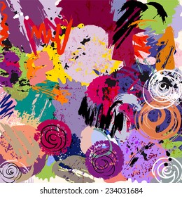 abstract colorful background, with strokes and splashes