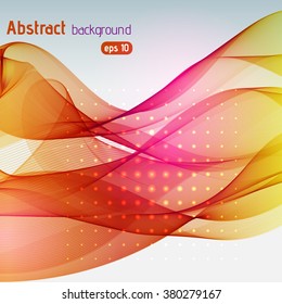 Abstract colorful background with swirl waves. Abstract background design.  Eps 10 vector illustration. Yellow, orange, pink colors. 