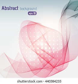 Abstract colorful background with swirl waves.  Eps 10 vector illustration. Pink, white, gray colors. 