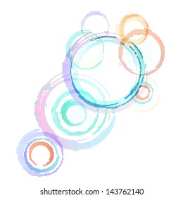 Abstract colorful background with techno mosaic circles. Vector illustration