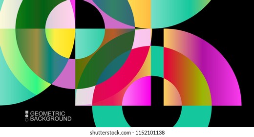 Abstract colorful background template with blended geometric shapes