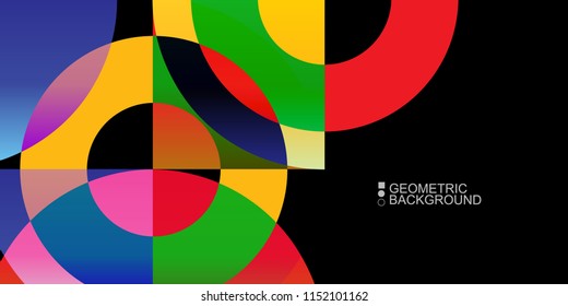 Abstract colorful background template with blended geometric shapes