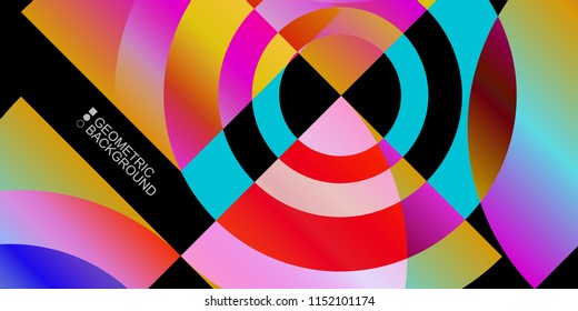 Abstract colorful background template with blended geometric shapes