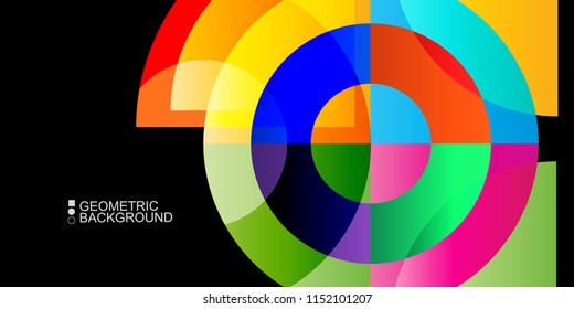 Abstract colorful background template with blended geometric shapes