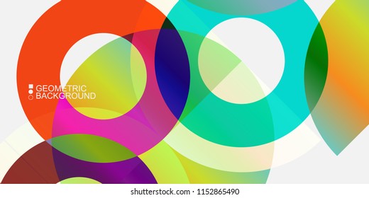 Abstract colorful background template with blended geometric shapes