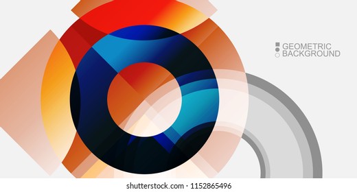 Abstract colorful background template with blended geometric shapes