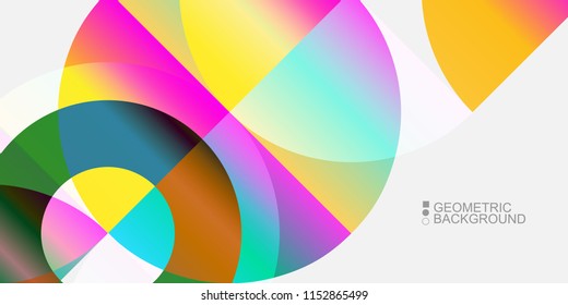 Abstract colorful background template with blended geometric shapes