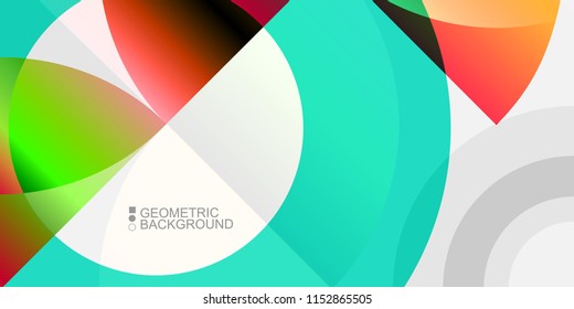 Abstract colorful background template with blended geometric shapes