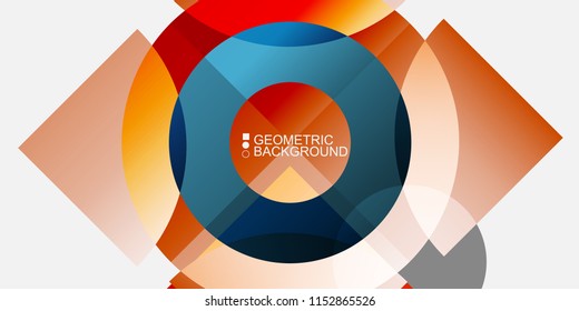 Abstract colorful background template with blended geometric shapes