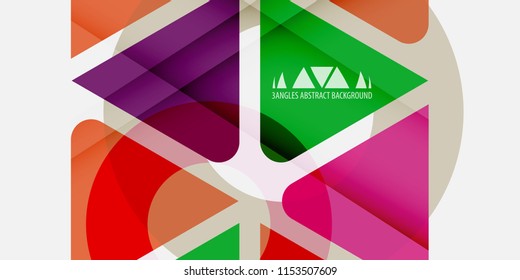 Abstract colorful background template with blended triangle shapes