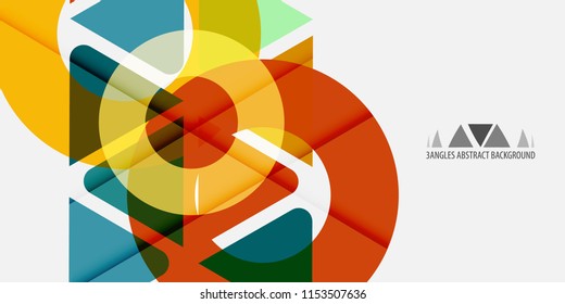 Abstract colorful background template with blended triangle shapes