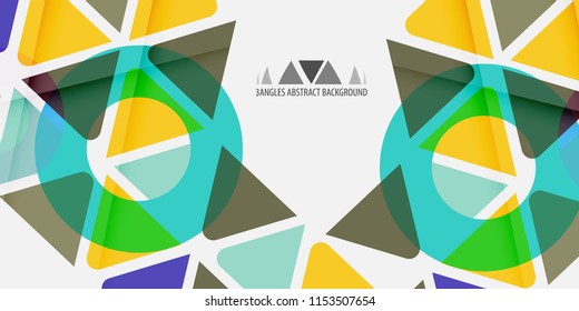 Abstract colorful background template with blended triangle shapes