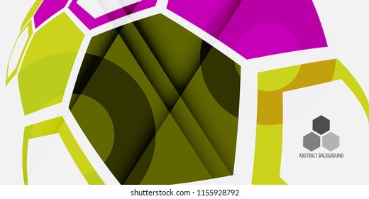 Abstract colorful background template with blended hexagon shapes