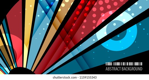 Abstract colorful background template with blended multiple bar shapes