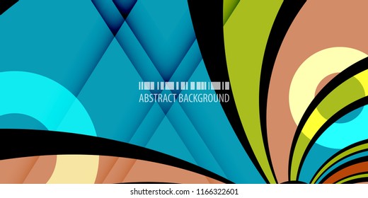 Abstract colorful background template with blended multiple ribbons