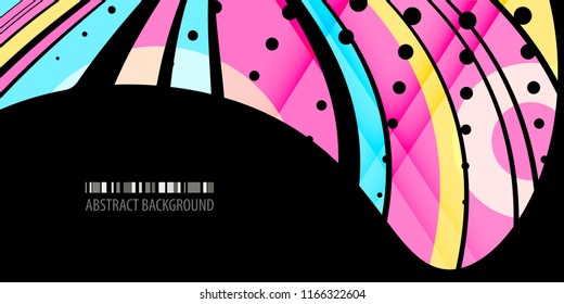 Abstract colorful background template with blended multiple ribbons