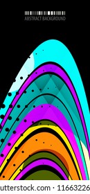 Abstract colorful background template with blended multiple ribbons