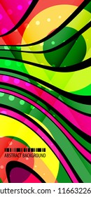 Abstract colorful background template with blended multiple ribbons