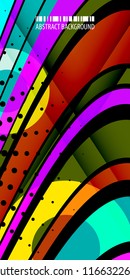 Abstract colorful background template with blended multiple ribbons