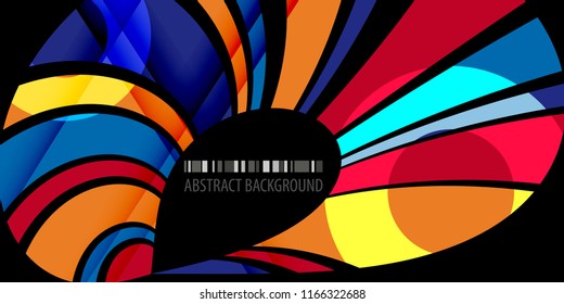 Abstract colorful background template with blended multiple ribbons