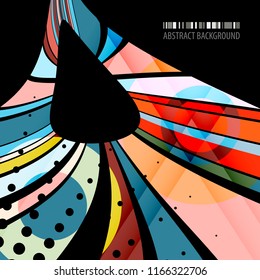 Abstract colorful background template with blended multiple ribbons