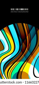 Abstract colorful background template with blended multiple ribbons