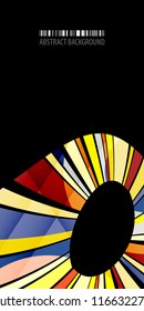 Abstract colorful background template with blended multiple ribbons