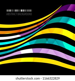 Abstract colorful background template with blended multiple ribbons