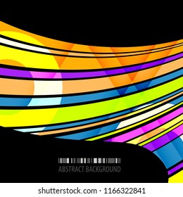 Abstract colorful background template with blended multiple ribbons