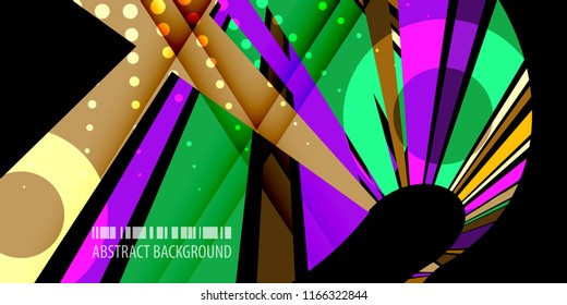 Abstract colorful background template with blended multiple ribbons