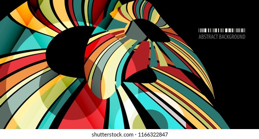Abstract colorful background template with blended multiple ribbons