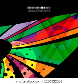 Abstract colorful background template with blended multiple ribbons