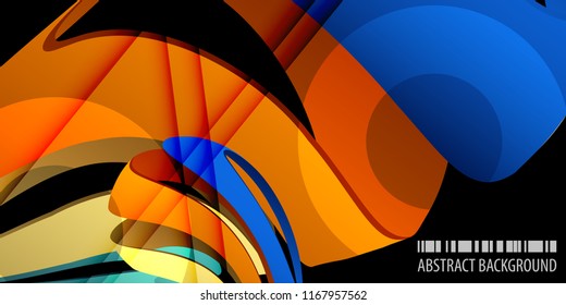 Abstract colorful background template with blended multiple geometric objects