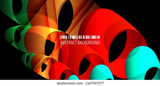 Abstract colorful background template with blended multiple geometric objects