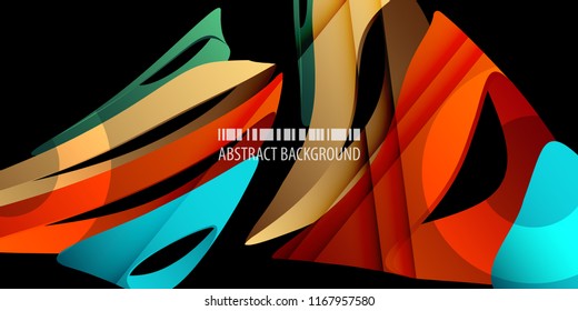 Abstract colorful background template with blended multiple geometric objects