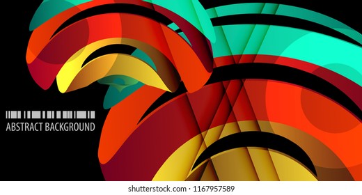Abstract colorful background template with blended multiple geometric objects